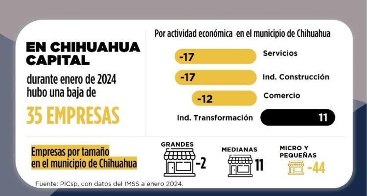Desaparecieron 35 empresas locales en enero