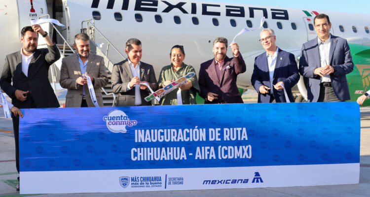 Inauguran nueva ruta aérea CUU-AIFA